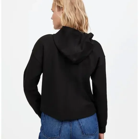 NWT Madewell Ponte Hoodie Sweatshirt In Black Size Medium - Picture 3 of 8